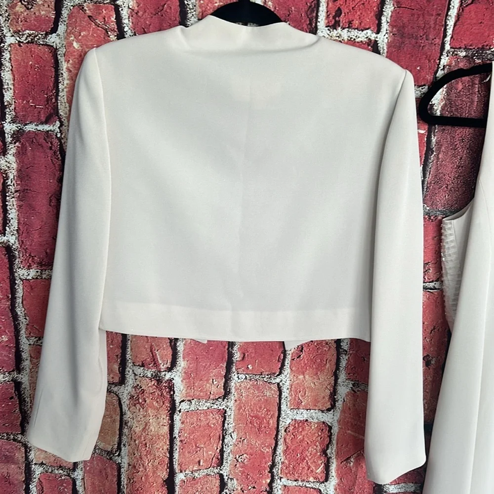 Daymor Couture Cream Dress and Jacket Set - Size 6
